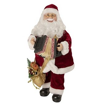 Northlight 18" Animated and Musical Accordion Playing Santa Claus Christmas Figure