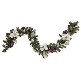 Northlight 6-ft. Foliage Poinsettia and Ornament Unlit Artificial Christmas Garland
