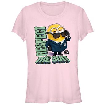 Juniors' Despicable Me 4 Minions Respect The Suit Graphic Tee