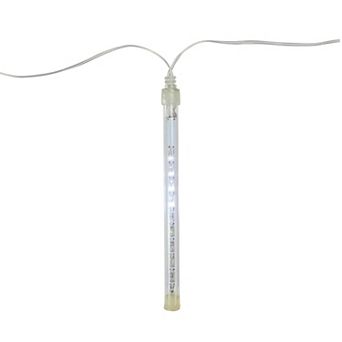 Northlight - 14.25-ft. 10 pc White Dripping Icicle Snowfall Christmas Light Tubes Set