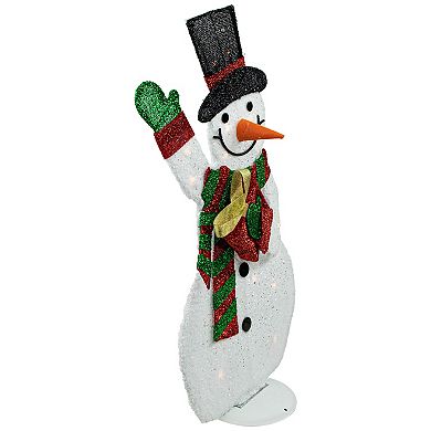Northlight 32-in. Lighted Waving Snowman with Striped Scarf Outdoor Christmas Decoration