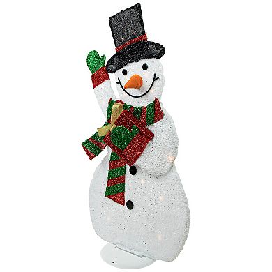 Northlight 32-in. Lighted Waving Snowman with Striped Scarf Outdoor Christmas Decoration