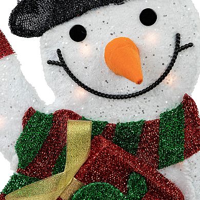 Northlight 32-in. Lighted Waving Snowman with Striped Scarf Outdoor Christmas Decoration