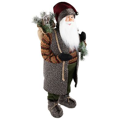 Northlight 36" Country Rustic Santa Claus Standing Christmas Figure Floor Décor