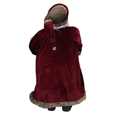 Northlight 24" Burgundy Santa Claus with Teddy Bear Christmas Figure