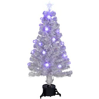 Northlight 4 ft. Pre-Lit Medium Iridescent Fiber Optic Artificial Christmas Tree