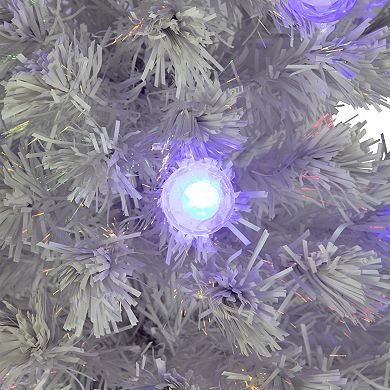 Northlight 4 ft. Pre-Lit Medium Iridescent Fiber Optic Artificial Christmas Tree