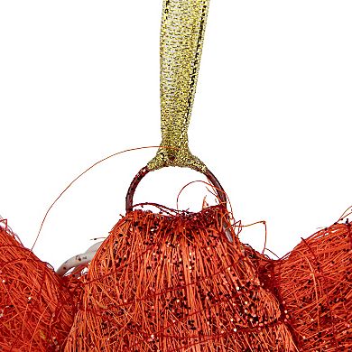 Northlight 23 in. Lighted Sparkling Red Sisal Double Bow Outdoor Christmas Decoration