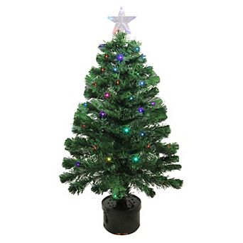 Northlight 3 ft. Pre-Lit LED Color Changing Fiber Optic Artificial Christmas Tree with Star Tree Topper