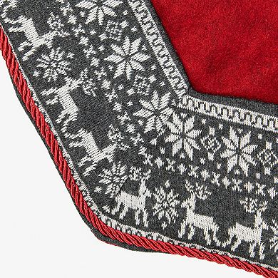 Northlight 50" Snowflake & Reindeer Christmas Tree Skirt