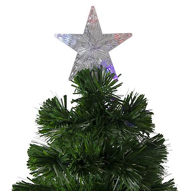 Northlight 4' Pre-Lit Color Changing Fiber Optic Artificial Christmas Tree & Snowflakes