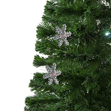 Northlight 4' Pre-Lit Color Changing Fiber Optic Artificial Christmas Tree & Snowflakes