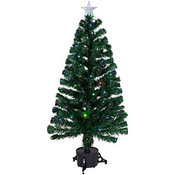 Northlight 4 ft. Pre-Lit Potted Fiber Optic Artificial Christmas Tree