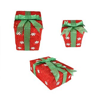 Northlight 3 pc 13 in Lighted Christmas Presents Outdoor Decorations Set