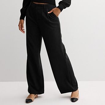 Juniors' SO® Wide Leg Pleated Curvy Fit Trousers