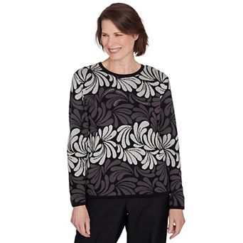 Petite Alfred Dunner Flowy Geo Scroll Print Sweater