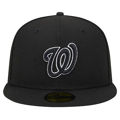 Men's New Era Black Washington Nationals Logo 59FIFTY Fitted Hat