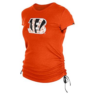 Women's New Era Orange Cincinnati Bengals Ruched Side T-Shirt