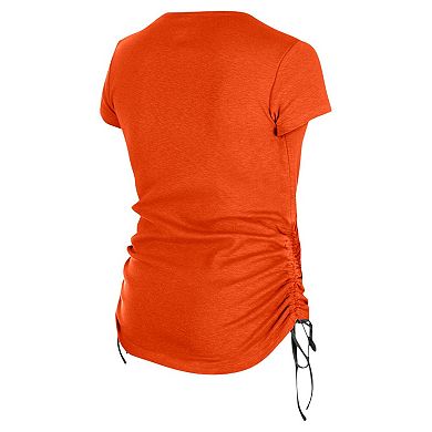 Women's New Era Orange Cincinnati Bengals Ruched Side T-Shirt