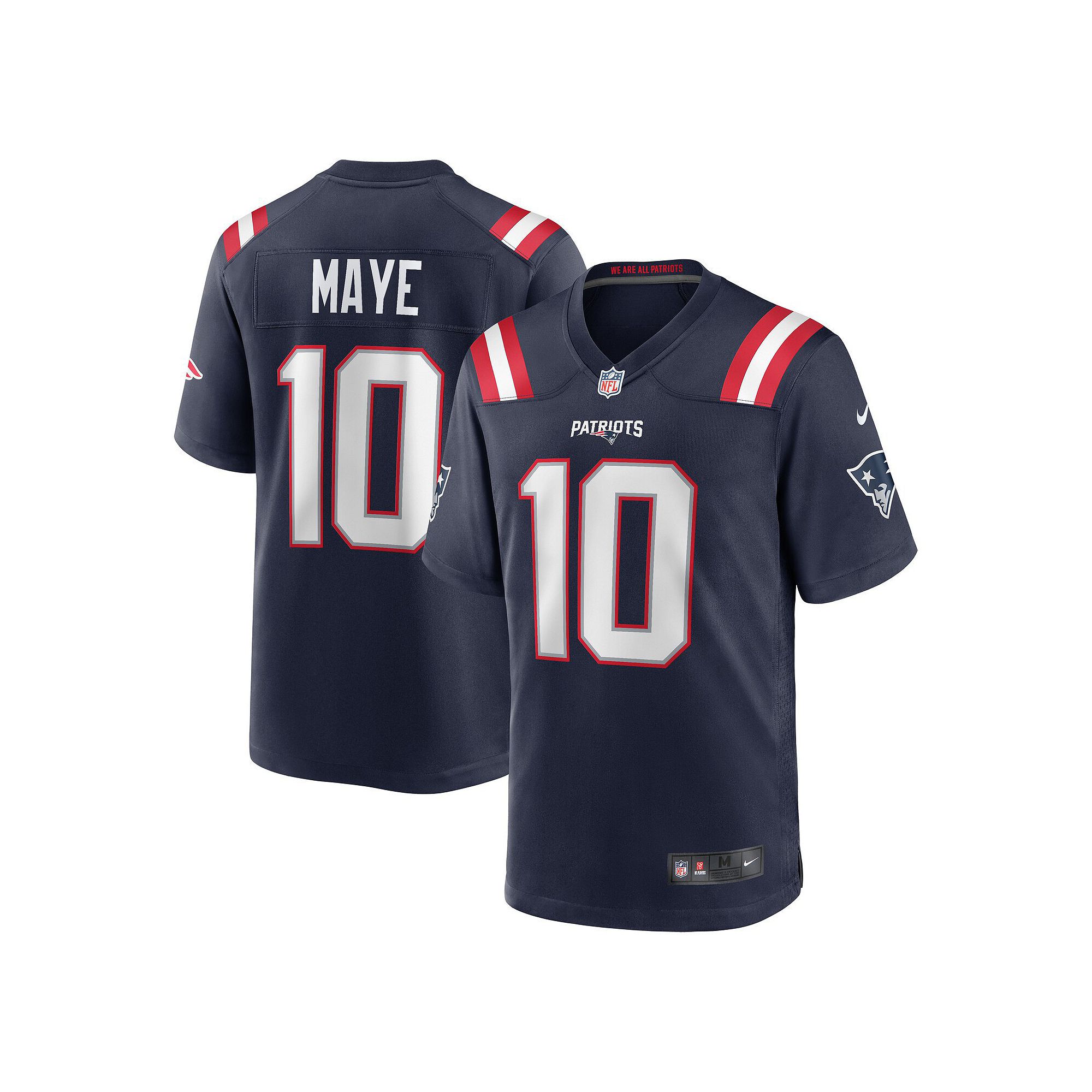 Mens Nike Drake Maye Navy New England Patriots Player Game Jersey, Size: S