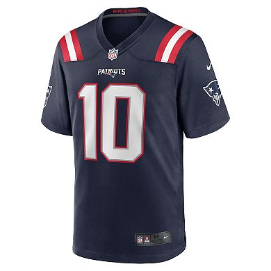 Men's Nike Drake Maye Navy New England Patriots Player Game Jersey