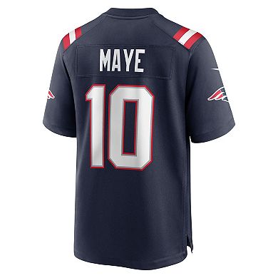 Men's Nike Drake Maye Navy New England Patriots Player Game Jersey