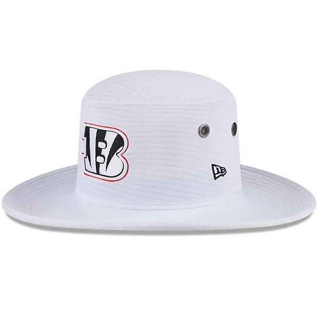 Men s New Era White Cincinnati Bengals 2024 NFL Training Camp Panama Bucket Hat