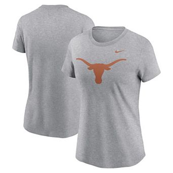 Women's Nike Heather Gray Texas Longhorns Primetime Logo T-Shirt