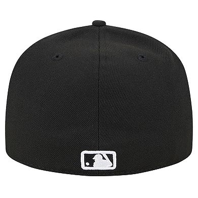 Men's New Era Black Texas Rangers Logo 59FIFTY Fitted Hat