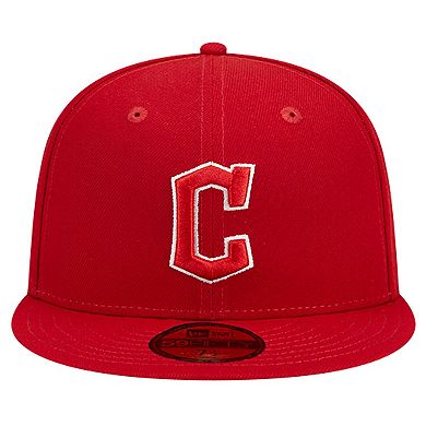 Men's New Era Red Cleveland Guardians Logo 59FIFTY Fitted Hat