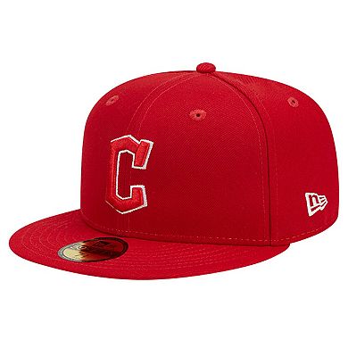 Men's New Era Red Cleveland Guardians Logo 59FIFTY Fitted Hat
