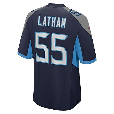 Men's Nike JC Latham Navy Tennessee Titans Player Game Jersey