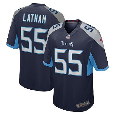 Men's Nike JC Latham Navy Tennessee Titans Player Game Jersey