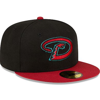 Men's New Era Black/Red Arizona Diamondbacks Road Authentic Collection On-Field 59FIFTY Fitted Hat