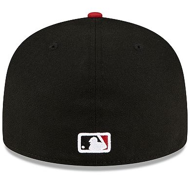 Men's New Era Black/Red Arizona Diamondbacks Road Authentic Collection On-Field 59FIFTY Fitted Hat