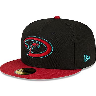 Men's New Era Black/Red Arizona Diamondbacks Road Authentic Collection On-Field 59FIFTY Fitted Hat