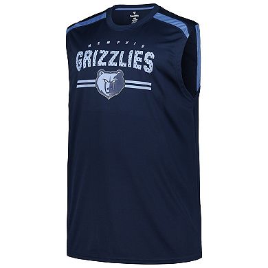 Men's Fanatics Navy Memphis Grizzlies Big & Tall Birdseye Muscle Tank Top