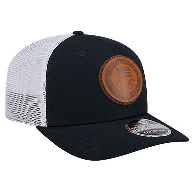 Men's New Era Navy Team USA Leather Patch 9SEVENTY Stretch Snap Adjustable Hat