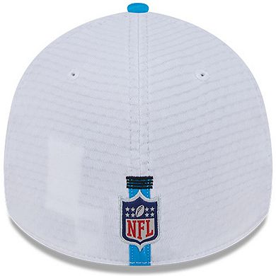 Men's New Era White/Blue Carolina Panthers 2024 NFL Training Camp 39THIRTY Flex Hat