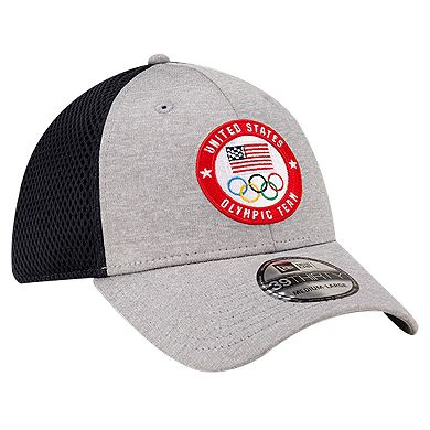 Men's New Era Gray Team USA Tech 39THIRTY Flex Hat