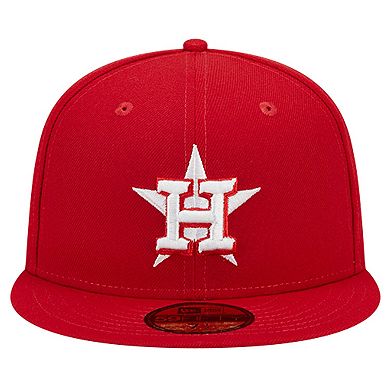 Men's New Era Red Houston Astros Logo 59FIFTY Fitted Hat