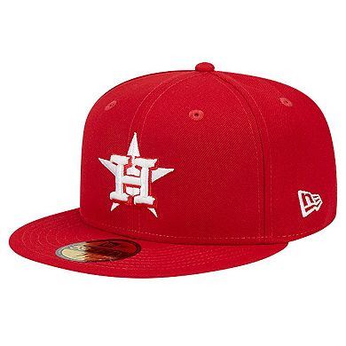 Men's New Era Red Houston Astros Logo 59FIFTY Fitted Hat