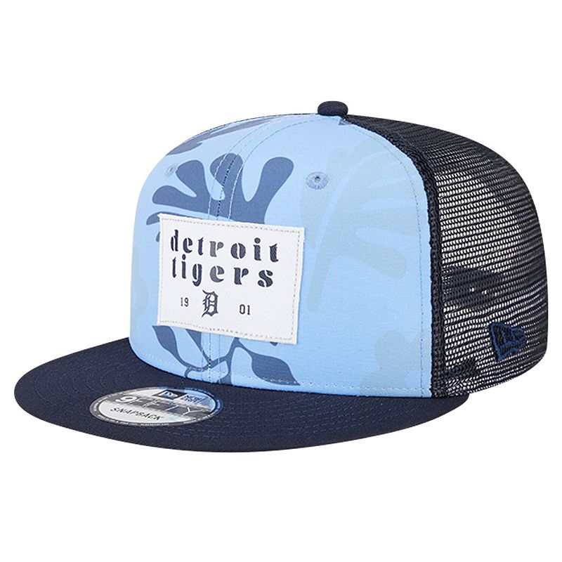 Men's New Era Navy Detroit Tigers Bikini Bottom Trucker 9FIFTY Snapback Hat, Blue