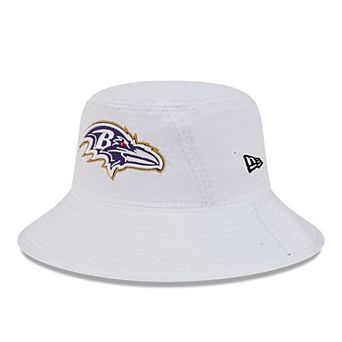 Men's New Era White Baltimore Ravens 2024 NFL Training Camp Stretch Bucket Hat