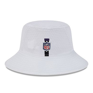 Men's New Era White Baltimore Ravens 2024 NFL Training Camp Stretch Bucket Hat