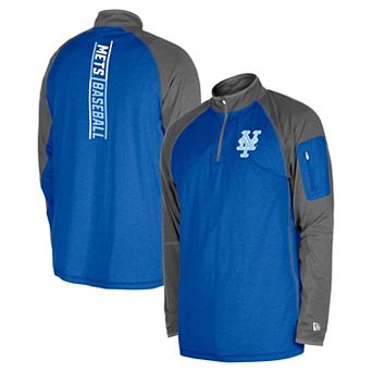 Men's New Era Royal New York Mets Father's Day Raglan Quarter-Zip Top