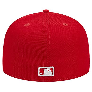 Men's New Era Red New York Mets Logo 59FIFTY Fitted Hat