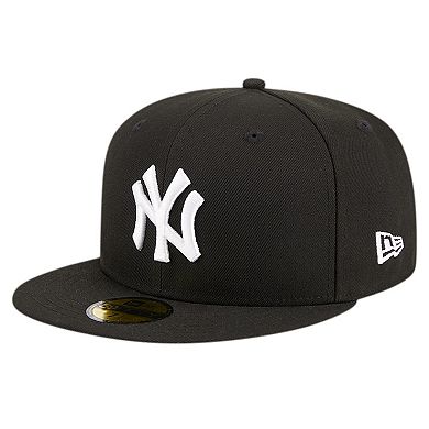 Men's New Era Black New York Yankees Logo 59FIFTY Fitted Hat