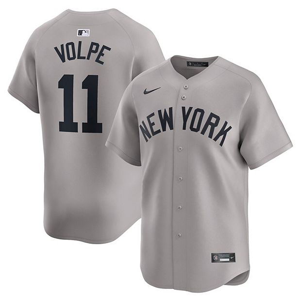 Men's Nike Anthony Volpe Gray New York Yankees Away Limited Men's Nike Anthony Volpe Gray New York Yankees Away Limited