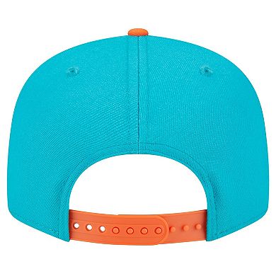 Men's New Era Aqua/Orange Miami Dolphins Team Establish 9FIFTY Snapback Hat